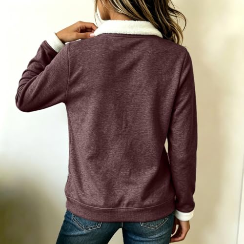 Henley Shirts for Women Long Sleeve Henley Pullover Collared Sweatshirts - image 3