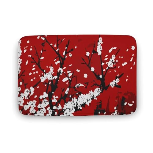 バスマット お風呂マット オリエンタル 桜の花 和風 玄関マット マイクロファイバー 速乾 吸水 すべり止め 柔らか もこもこ 浴室 脱衣所 台所 丸洗い可能 手入れ簡単 15.7"x23.6 "