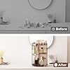 360 Rotating Makeup Organizer with Lipstick Slots, DIY 8 Adjustable Height Spinning Skincare Organizers, Brush and Perfume Storage Carousel, Cosmetic Display Case for Vanity Bathroom Countertop #5