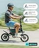 Gotrax Nano 14" Folding Electric Bike, Max Range 25Miles(Pedal-Assist) & Max Speed 15.5Mph, Power by 350W Motor, Adjustable Seat & Dual Fenders, Commuter Electric Bicycle for Adults/Teens Black #3