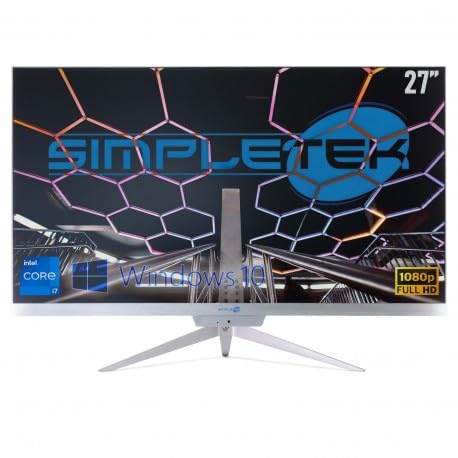 SIMPLETEK PC All in One RGB Core i7 Windows 10 Pro 27" Full HD RAM 16 GB SSD 2 TB | Webcam Integrata, WiFi5, Bluetooth | Computer Fisso Desktop