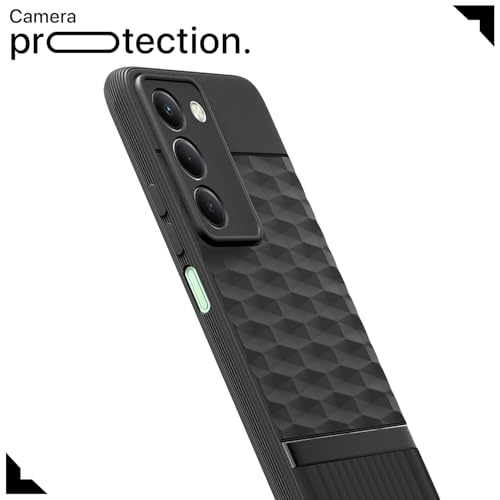 Image of Pikkme Back Cover for Redmi 15 5G Camera Protection 3D Hexa Cube Design Silicone Protective Bumper Case (Black)