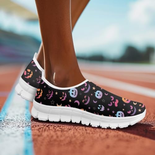 Image of Floral Sneakers for Women Colorful Art Shoes for Women Slip On Casual Work Shoes