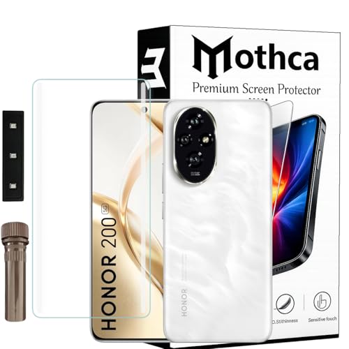 Image of Mothca Curved UV Tempered Glass Screen Protector for Honor 200 | HD Clear | Full Screen Coverage | Pack of 1