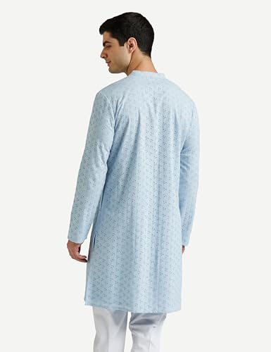 Image of Symbol Premium Men Cotton Embroidered Long Kurta