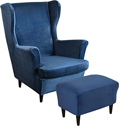 Fundas elásticas para sillón orejero con base ajustable que evita deslizamientos