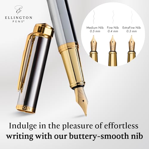 Image of Luxury Fountain Pen Set for Writing, Refillable Ink Converter, Gift Box