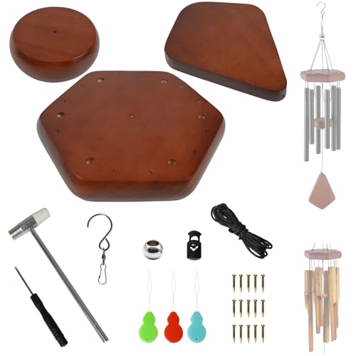 Wind Chime Kit 28 PCS Wind Chime Replacement Parts Including Hexa...