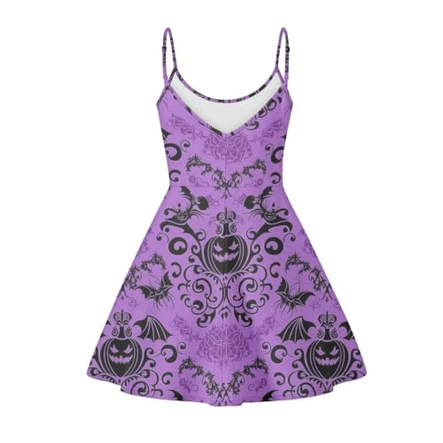 Image of Women's Spaghetti Strap Dress Summer Casual Swing Sundress Girls Beachwear Swing Mini Dress