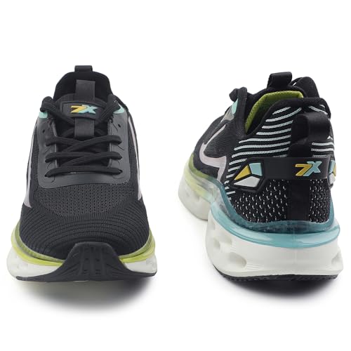 Image of Liberty LEAP7X Black & White Running Shoes for Men - Lace-Up Sports Wear