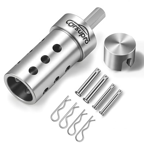 Carsupro Heavy Duty Trailer Jack Drill Adapter - Universal 1 & 1/2 Drive Shaft Fit - One-Piece 304 Stainless Steel Power Drill Socket Attachment for RV Camper Boat Stabilizer Leveling Jacks