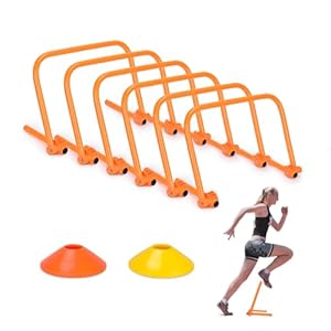 Agility Speed Training Hurdles, Adjustable Agility Training Hurdles for Football, Basketball, Soccer Hurdles Training Equipment Set of 6 with Bag