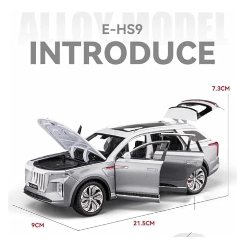 Image of LONGMIRE 1:24 HONGQI Red Flag E-HS9 Toy Car Model, Diecast Collectible Pull Back Model Car with Sound and Light, Toy Gift Vehicles for Adults Kids Boys Girls【Color As Per Stock】