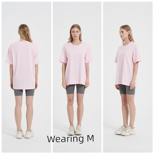 Womens Oversized Boyfriend Tee Shirts Short Sleeve Trendy Crew Neck Loose Workout Tee Casual Summer Tops Cotton3