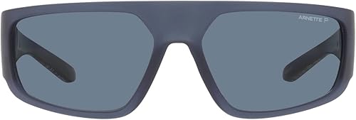 Arnette AN4304 Heist 3.0 - Gafas de sol rectangulares para hombre, color azul transparente mateazul oscuro polarizado, 2.480 in