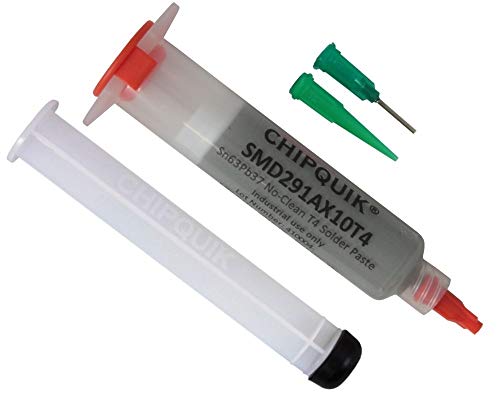 Chip Quik SMD291AX10T4 Solder Paste no clean 63Sn/37Pb in 10cc syringe 35g (T4)