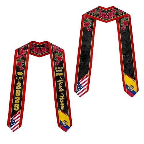 MonkeyVan Personalized Colombia Graduation Sash 2025, Custom Colombian Graduation Stole, Colombia Flag Stole for Class of 2025 Colombia6