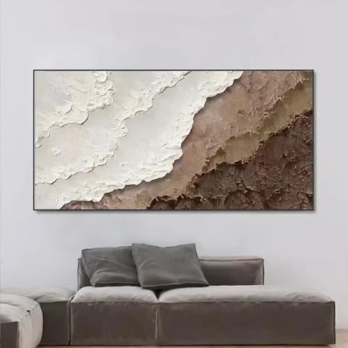 Art mural Wabi-Sabi de qualité supérieure, peinture 3D océan rouge sur toile de coton 20x40cm