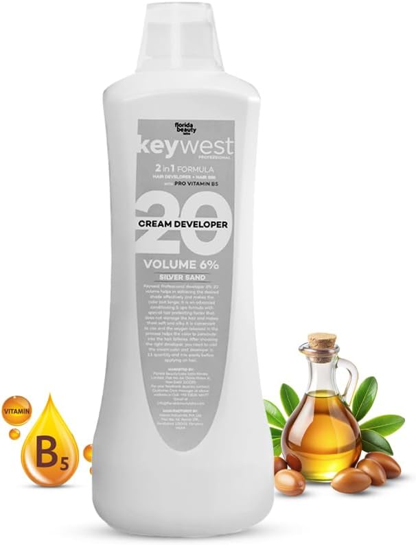 Professional Hair Color Developer 20 Volume 6% - 1000ml | Cream Developer for Hair Colour | 2in1 Formula Hair Developer + Hair Spa with Pro Vitamin B5