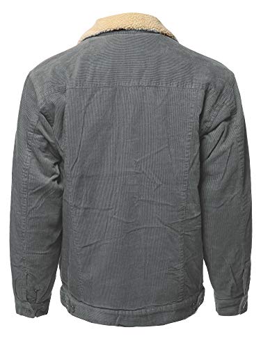 Youstar Men's Solid Corduroy Sherpa Lining Western Style Jacket2