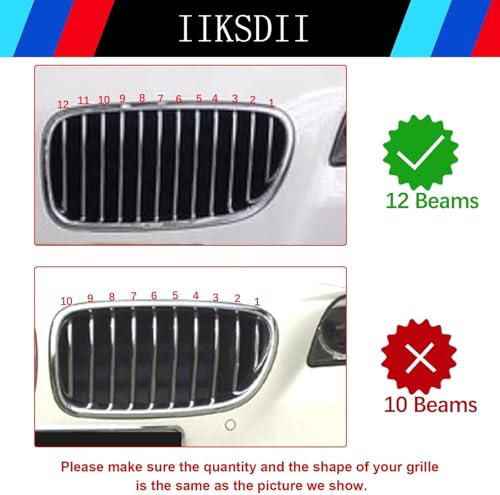 Image of Automotive Grille Inserts for BMW 5 Series Sedan F10 F18 520i 528i 530i 535i 550i 2011-2013 (Fit Only-12 Beam) NOT for 10-Beam or 11-Beam,Front Grill Accessories