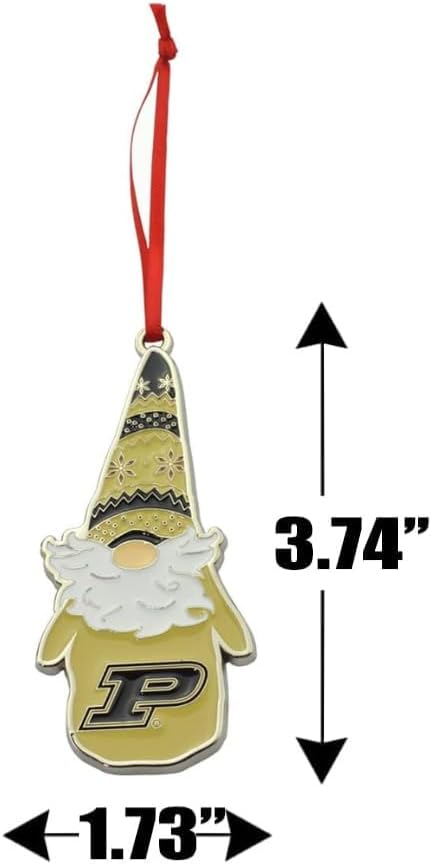 Purdue Boilermakers Gnome Metal Christmas Ornament - Image 2