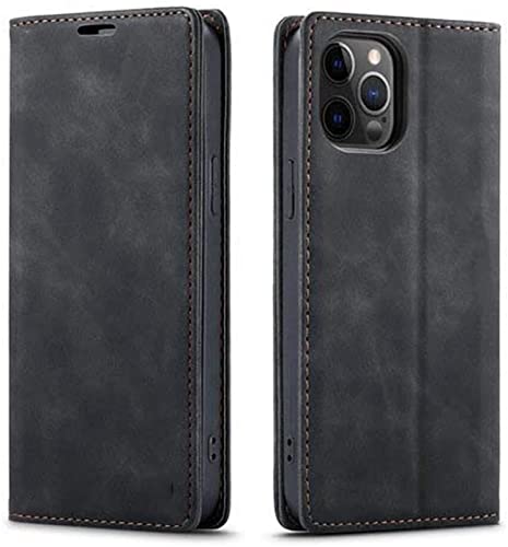 GUMMMY Étui Rétro iPhone 13 Pro Max Coque Clapet Noir