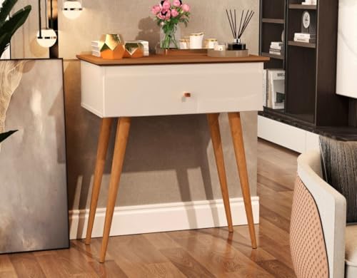 Aparador Europa Buffet Com Gaveta Pés Madeira Penteadeira Retrô (Off Freijó)