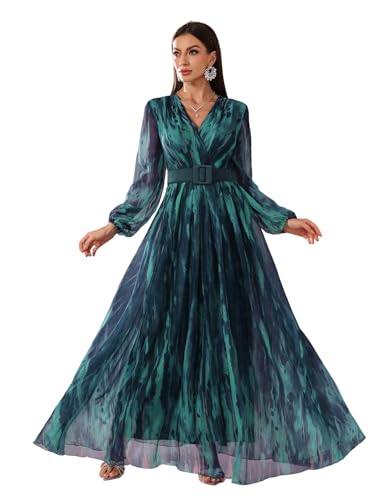 Womens Summer Dresses,Floral Patterns Vintage Elegant Cocktail Long Sleeve Boho