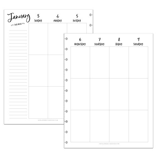 BetterNote 2025 VERTICAL Calendar Refill for Disc Notebooks