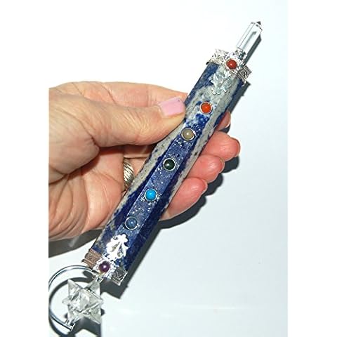Large Beautiful Ornate Lapis Lazuli Merkabah Merkaba Healing Chakra Wand Cover