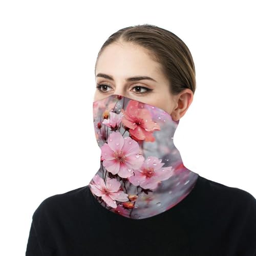 Neck Gaiter Face Mask Men Women, Beautiful Pink Flower Face Mask Scart Cover for Dust Wind Sun Protection4