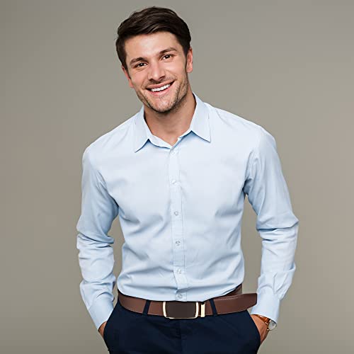Lavemi Mens Belt Reversible 100% Italian Leather Dress Casual,One Reverse for 2 Colors,Trim to Fit