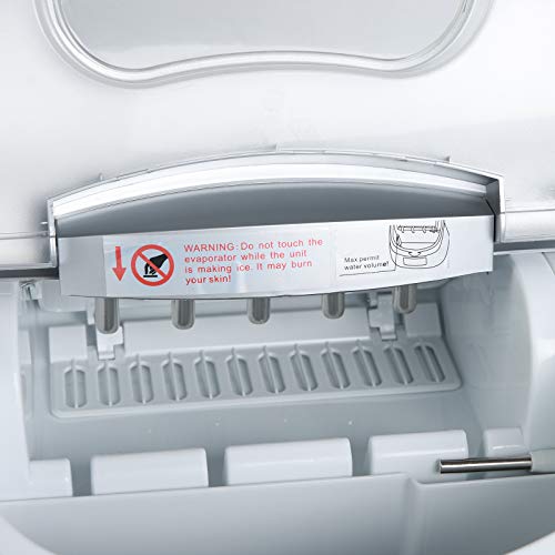 WOLTU Eiswürfelmaschine 12kg/24h, 2,8 Liter Ice Maker Machine, 3 Eiswürfel Größen Eiswürfelbereiter, ABS Eismaschine, Leise Ice Cube Maker für Party, Büro, Haus Silber – Bild 5