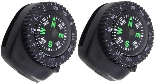 2 Piezas Brújula Mini de Supervivencia Negra: Con fluido interior, tamaño bolsillo, para camping, senderismo y navegación miniatura 1