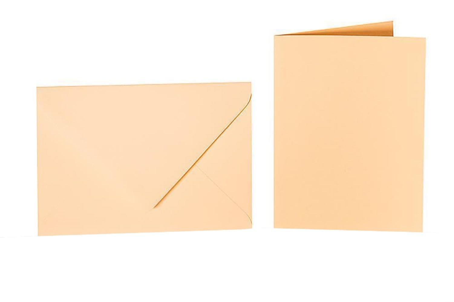 75 sobres de colores DIN C5 (162 x 229 mm) con tarjetas plegables a juego DIN A5 (150 x 200 mm) en amarillo dorado