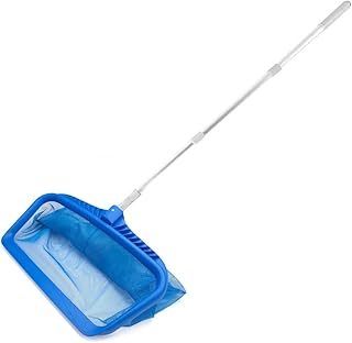 Escumadeira para hidromassagem – limpeza com haste telescópica, malha fina – Escumadeira folhas para limpeza piscinas, banheiras hidromassagem, spas e fontes Gentle