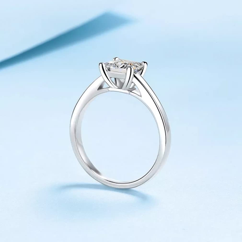 1/2 Karat D Color Square Moissanite Ring für Frauen S925 Silberschmuck Super Sparkle Wedding