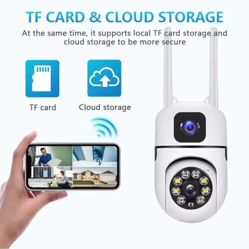 Image of Maizic Smarthome Dual Lens Mini Fox | 5+5MP WiFi CCTV Camera with PTZ & Fixed View | AI Motion Detection, Color Night Vision, 2-Way Audio, 360 Coverage, App Remote Access