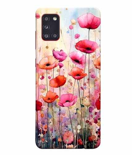Image of Printed Hard Back Case Cover & Compatible for Samsung Galaxy A31 | Vintage Flower Art (Multicolor) - D1183