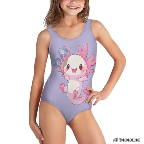 Image of Girls One Piece Swimsuits Sleeveless Lightweight Bathing Suit Beach Swim Suit Quick Dry Swimwear 5-14 Y