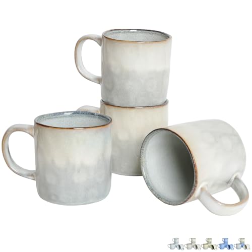 Set de 4 tazas de café de cerámica, 14 oz
