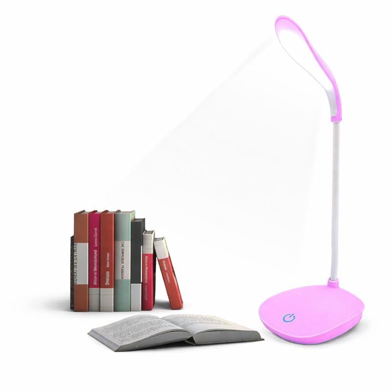 LED Desk Table Lamp with Touch Control – Adjustable Neck, Eye-Care Study Light, USB Powered Reading Lamp for Home, Office & Kids Study (White)-image-2