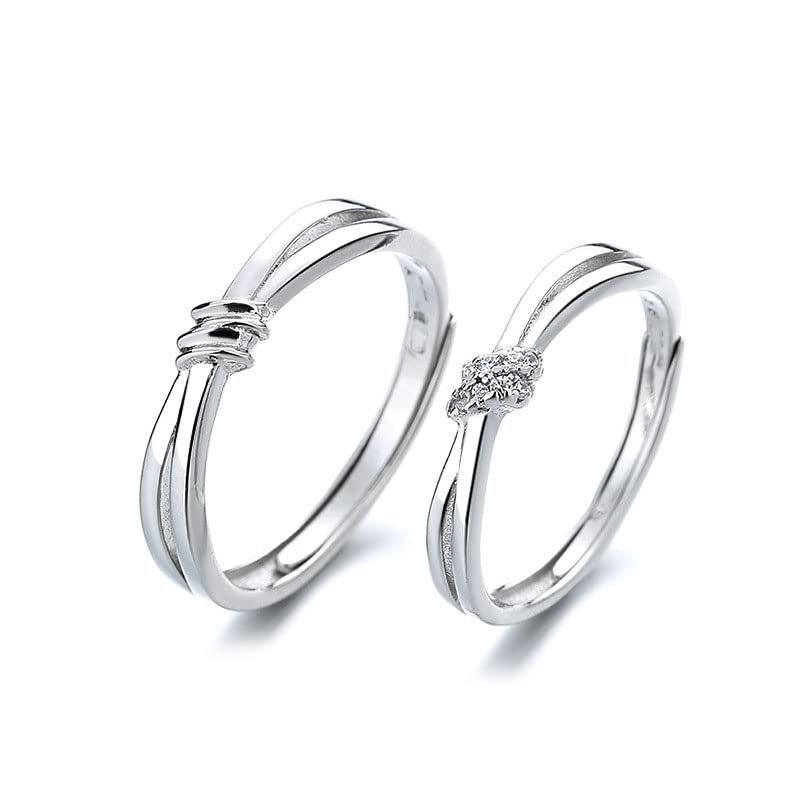 Alliances de promesse en argent 999 le cadeau d'anniversaire couple