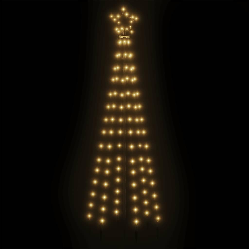 Árbol de Navidad cónico 108 LED Blanco cálido 70x180 cm