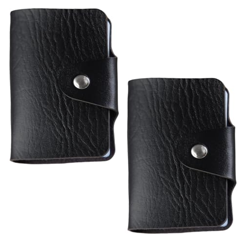 Image of Kraptick Pocket Cards Holder - Compact Lightweight Wallet for Credit and Debit Cards, Multi-Functional Card Organizer, Durable Card Carrier with 16 Slots for Easy Access & Storage (Black) (Pack of 2)