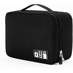 House of Quirk Electronics Accessories Organizer Bag, Universal Carry Travel Gadget Bag for Cables, Plug and More…