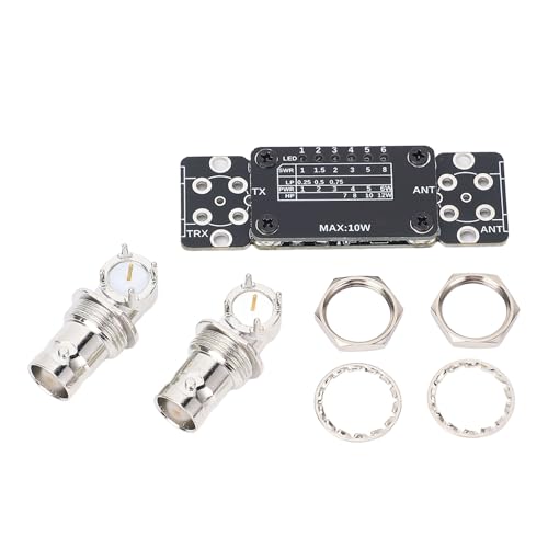 QRP SWR Meter Kit, 1 to 50MHz Multi Purpose QRP SWR Meter, Power Amplifier Accessory, with Removable BNC Soldering Plates, SWR Power Display
