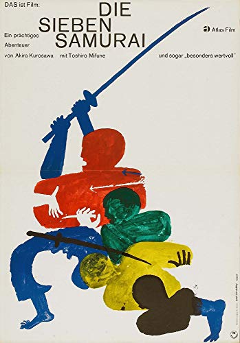 Image of Tallenge - Seven Samurai - Akira Kurosawa - GERMAN Release Movie Poster - Medium Poster(Paper,16 x 24 inches, MultiColour)