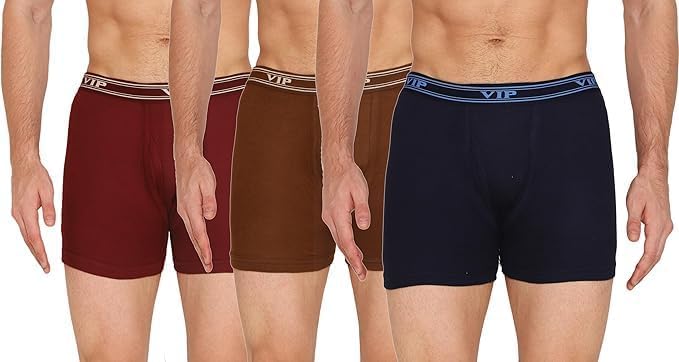 VIP Ultima Cotton Trunks for Men, Pack of 3, Assorted, 90 cm